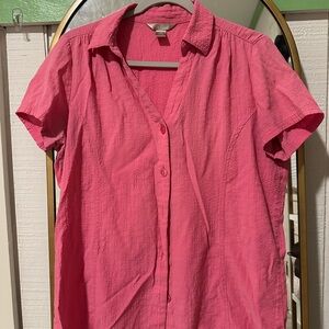 1990’s Women's Pink Button-Up Top